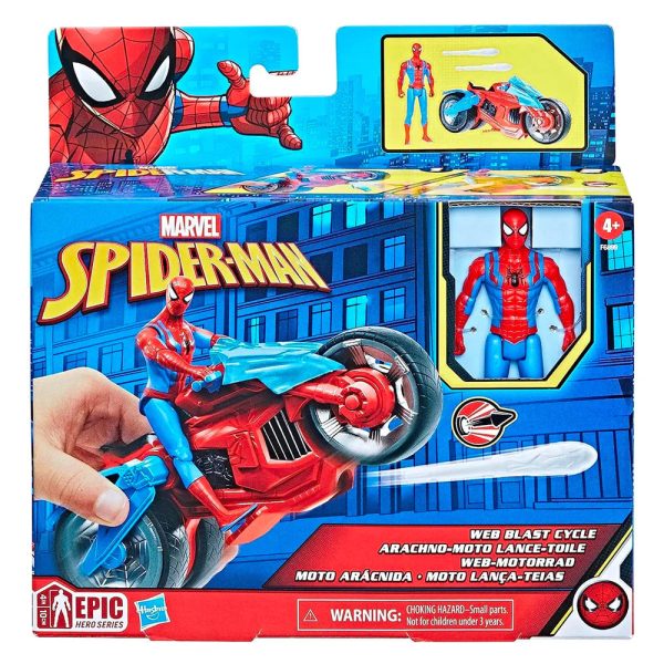 SPIDERMAN 4IN FIGURE WEB BLAST CYCLE Fashion