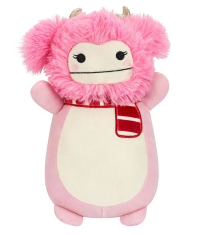 SQUISHMALLOWS -  HUGMEES 10 INCH PLUSH - CHRISTMAS BRINA THE PINK BIGFOOT For Sale