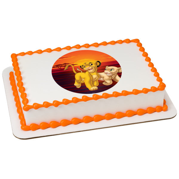 The Lion King Simba and Nala Edible Cake Topper Image Sale