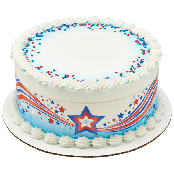 Patriotic Stars Edible Cake Topper Image Strips For Sale