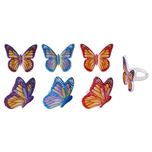 Watercolor Butterflies Cupcake Rings Cheap