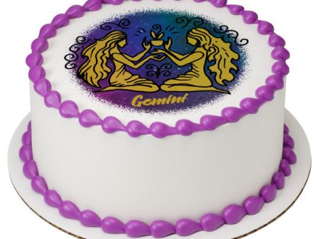 Gemini Edible Cake Topper Image Discount