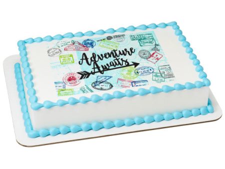 Adventure Awaits Edible Cake Topper Image Online now