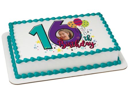 Happy 16th Birthday Edible Cake Topper Image Frame Sale