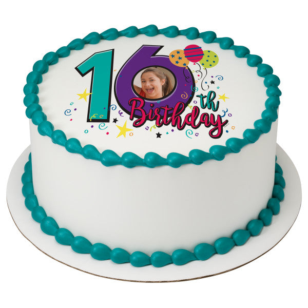 Happy 16th Birthday Edible Cake Topper Image Frame Sale