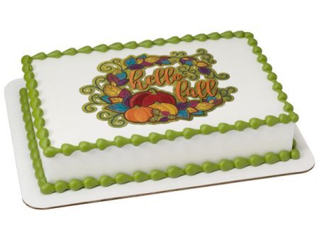 Hello Fall Edible Cake Topper Image on Sale