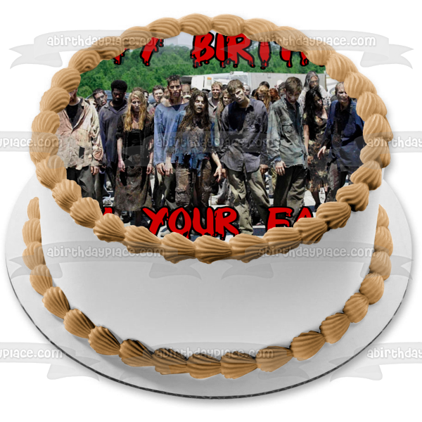 The Walking Dead Zombies Personalized Edible Cake Topper Image ABPID00084 For Sale