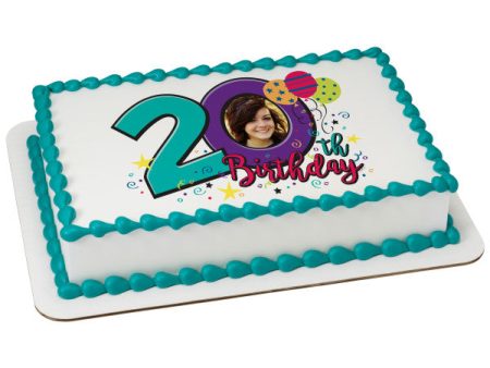 Happy 20th Birthday Edible Cake Topper Image Frame Discount