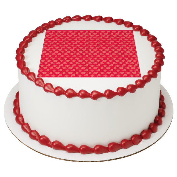 Red Grad Hats Edible Cake Topper Image Online Sale