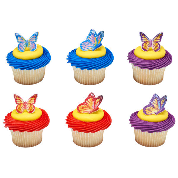 Watercolor Butterflies Cupcake Rings Cheap