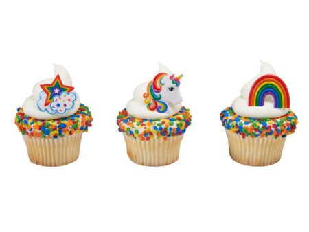 Rainbow Unicorn Assortment Cupcake Rings on Sale