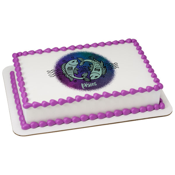 Pisces Edible Cake Topper Image Discount