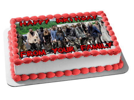 The Walking Dead Zombies Personalized Edible Cake Topper Image ABPID00084 For Sale