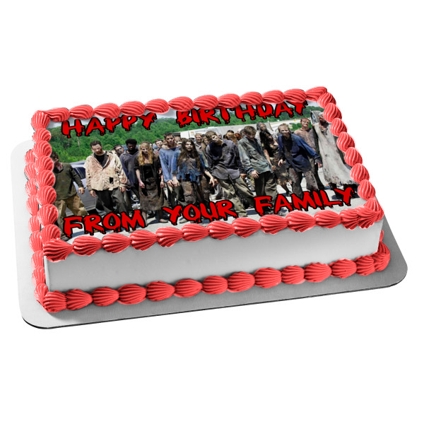 The Walking Dead Zombies Personalized Edible Cake Topper Image ABPID00084 For Sale