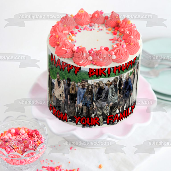 The Walking Dead Zombies Personalized Edible Cake Topper Image ABPID00084 For Sale