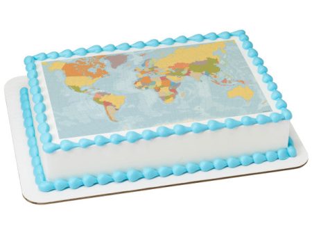 World Map Edible Cake Topper Image Online Hot Sale